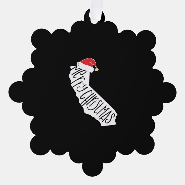 Frohe Weihnachten Kalifornien Ornament Karte (Vorderseite)