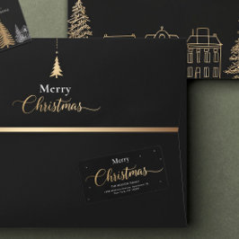 Frohe Weihnachten Kalligrafie I Rücksendeadresse E Adressaufkleber
