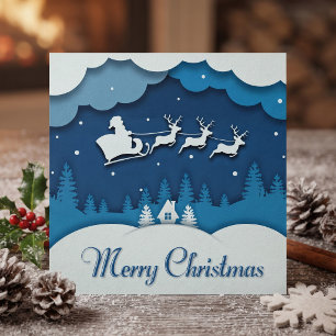 Frohe Weihnachten Kalligrafie Santa Schlitten Rent