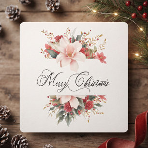 Frohe Weihnachten Kalligrafie Wasserfarbe Floral