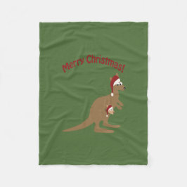 Frohe Weihnachten Kangaroos Fleecedecke