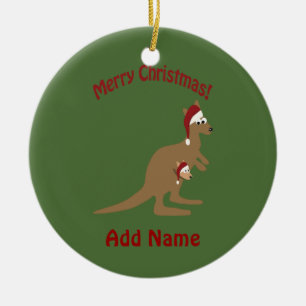 Frohe Weihnachten Kangaroos Keramikornament