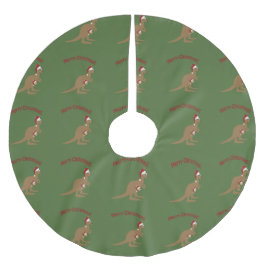 Frohe Weihnachten Kangaroos Polyester Weihnachtsbaumdecke