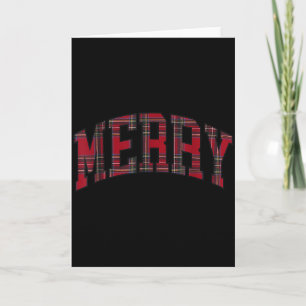 Frohe Weihnachten Kariert Tartan Varsity Blockbuch Karte