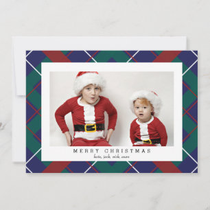 Frohe Weihnachten Karierte Fotokarte für den Urlau