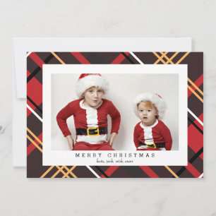 Frohe Weihnachten Karierte Fotokarte für den Urlau