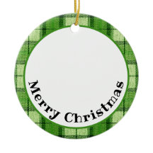 Frohe Weihnachten Karierte Land Keramik Ornament