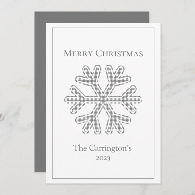 Frohe Weihnachten Karierte Snowflake Moderne (Vorne/Hinten)