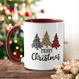 Frohe Weihnachten Karierten Weihnachtsbaumen Tasse