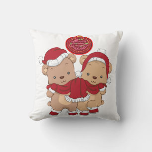"Frohe Weihnachten Kariertes Kissen" Kissen