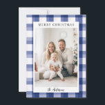 Frohe Weihnachten! Kariertes Muster, Foto Feiertagskarte<br><div class="desc">Kundenspezifisches "Frohe Weihnachten" kariert-Muster,  Foto-Urlaubskarte. Modern & einfach für Papier- und Digitalliebhaber in Print und Download.</div>