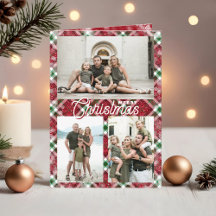 Frohe Weihnachten Karo 3 Foto gefaltet
