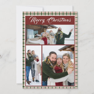 Frohe Weihnachten Karo Familienfoto Collage