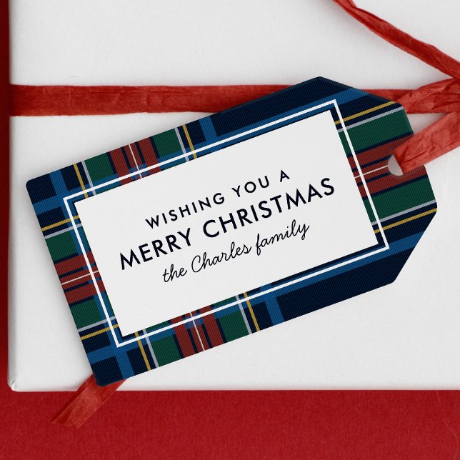 Frohe Weihnachten Karo Feiertag Geschenkanhänger (Von Creator hochgeladen)