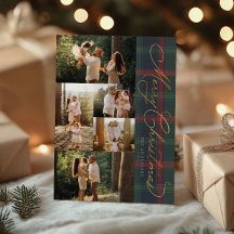 Frohe Weihnachten Karo Folie Familienfoto Urlaub