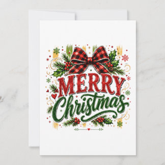 Frohe Weihnachten Karo-Schleife Ankündigung