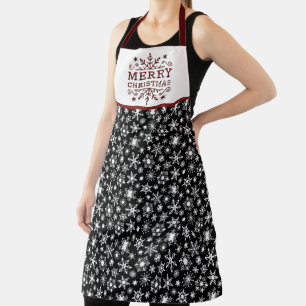 Frohe Weihnachten Karo-Schneefloh Apron Schürze