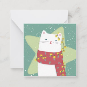 Frohe Weihnachten: Katze Illustration Mitteilungskarte