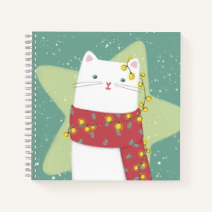 Frohe Weihnachten: Katze Illustration Notizbuch