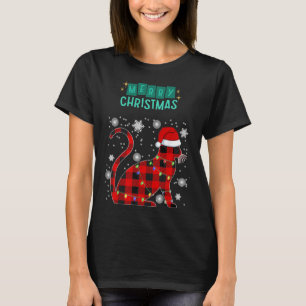 Frohe Weihnachten Katze Kariert Grafik Für Katzenl T-Shirt