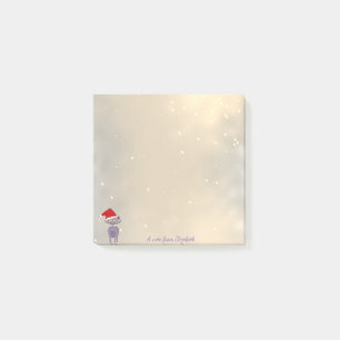 Frohe Weihnachten, Katze mit Weihnachtsmannmütze - Post-it Klebezettel