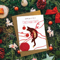 Frohe Weihnachten Katze - Spielende Katze mit rote