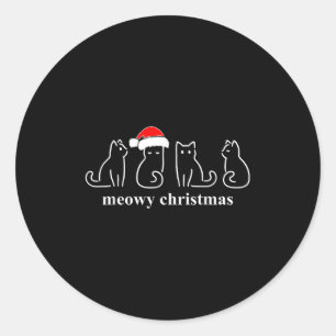 Frohe Weihnachten Katze Süße Kätzchen Katzen Weihn Runder Aufkleber