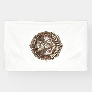 Frohe Weihnachten Katze Weihnachten Vintage Vektor Banner