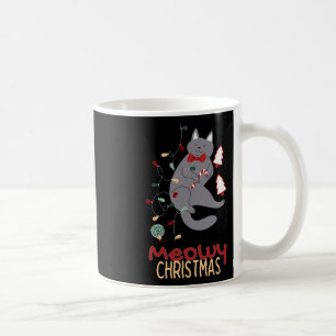 Frohe Weihnachten Katze Weihnachtslichter1 Kaffeetasse