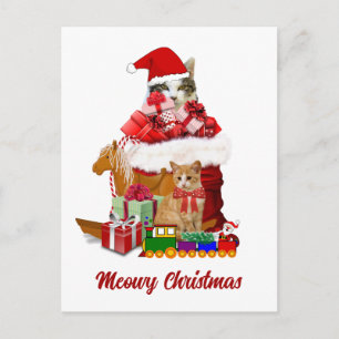 Frohe Weihnachten Katzen Feiertag Postkarte