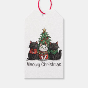 Frohe Weihnachten Katzen Feiertagsbaum Geschenkanhänger