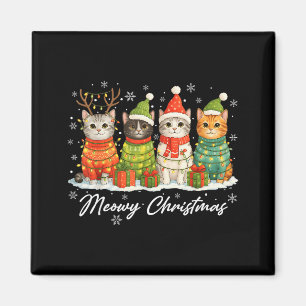 Frohe Weihnachten Katzen Feiertagslichter Cozy Sea Magnet