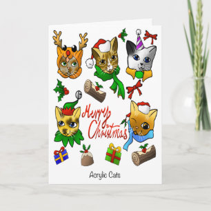 Frohe Weihnachten Katzen Karte