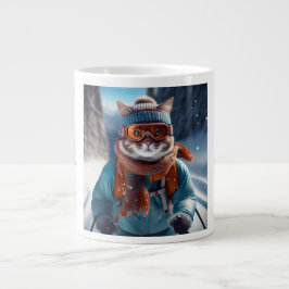Frohe Weihnachten Katzen Ski Jumbo-Tasse