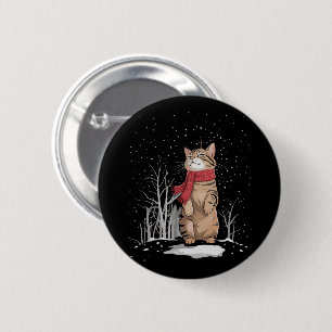 Frohe Weihnachten Katzen Weihnachten Schnee Kätzch Button