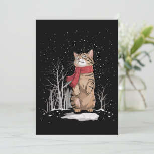 Frohe Weihnachten Katzen Weihnachten Schnee Kätzch Einladung