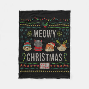Frohe Weihnachten Katzenliebhaber Tacky Hässliches Fleecedecke