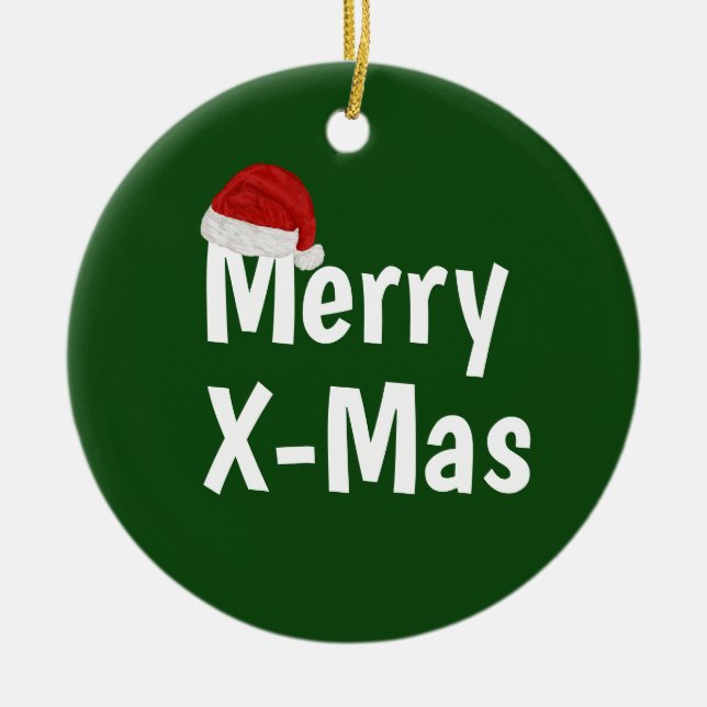 Frohe Weihnachten Keramik Ornament (Vorne)