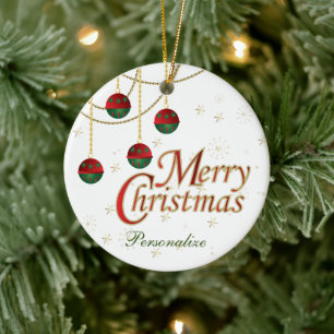 Frohe Weihnachten Keramik Ornament