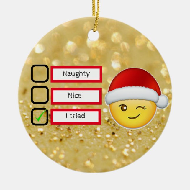 Frohe Weihnachten Keramik Ornament (Vorne)