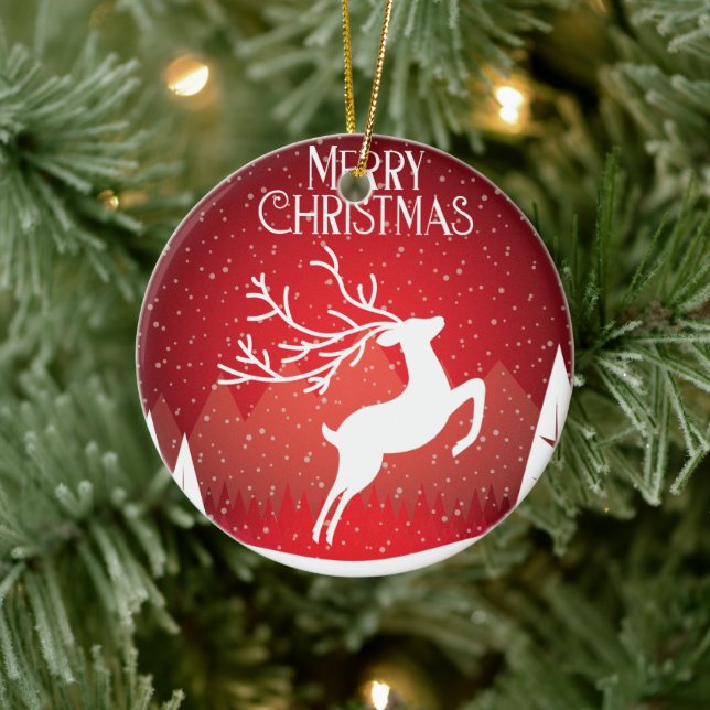 Frohe Weihnachten Keramik Ornament (Baum)