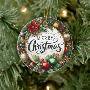 Frohe Weihnachten Keramik Ornament