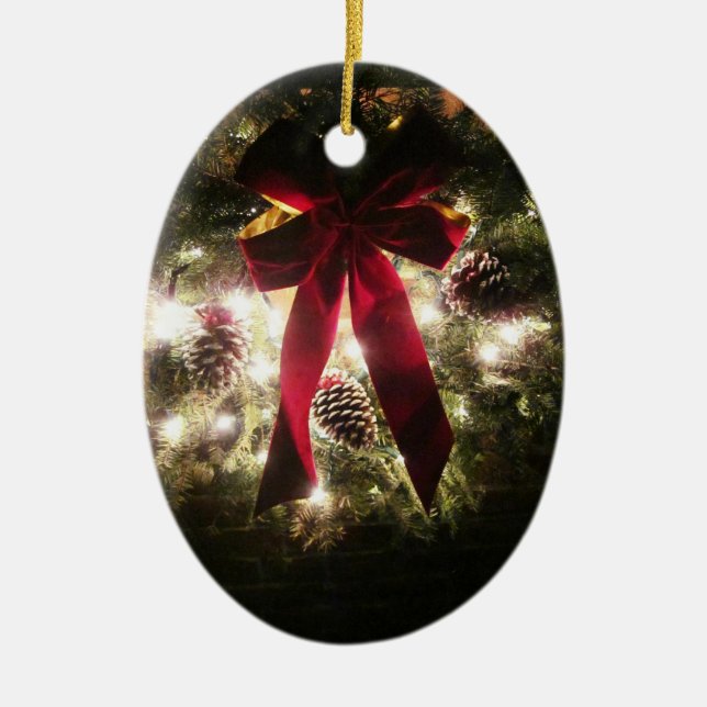 Frohe Weihnachten Keramikornament (Vorne)