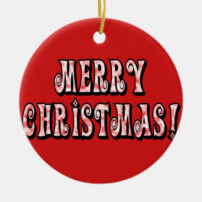 Frohe Weihnachten! Keramikornament (Vorne)