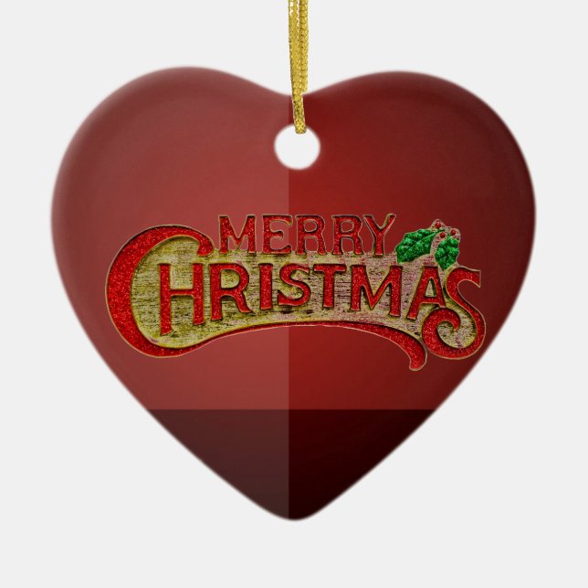 Frohe Weihnachten Keramikornament (Vorne)