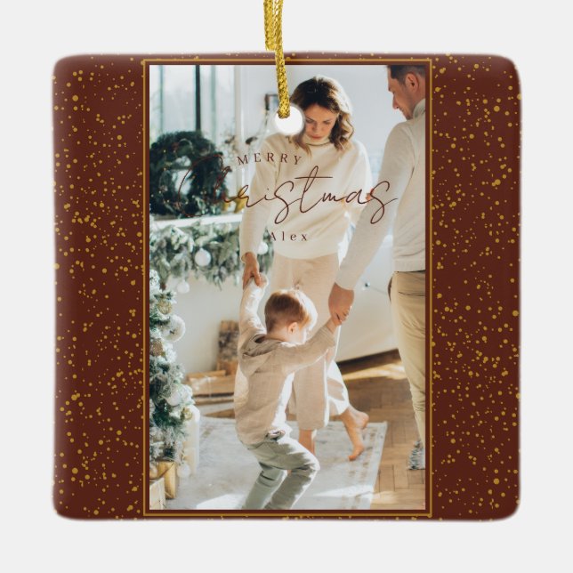 Frohe Weihnachten Keramikornament (Vorderseite)