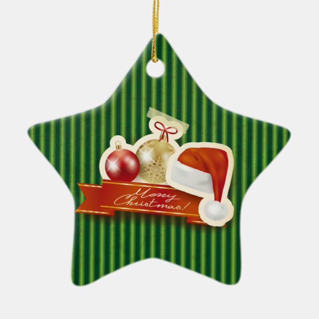 Frohe Weihnachten! Keramikornament (Vorne)