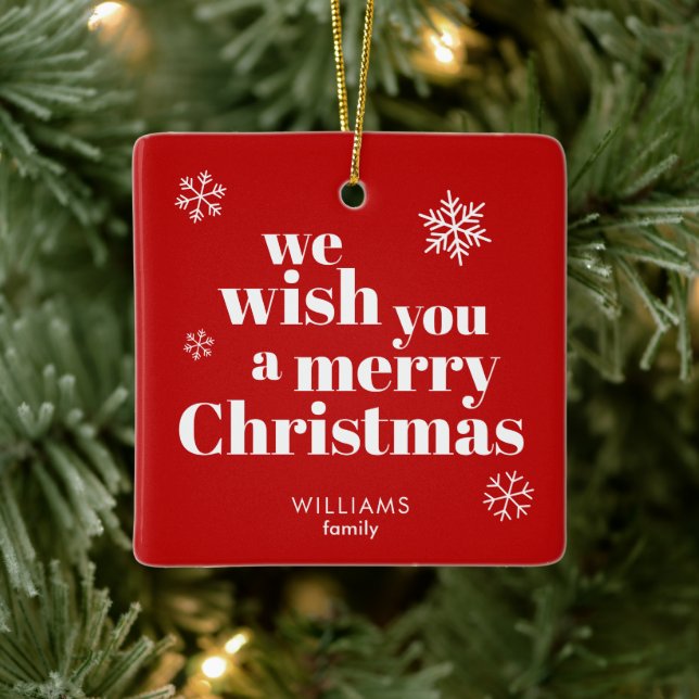 Frohe Weihnachten  Keramikornament (Baum)