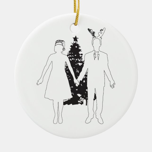 Frohe Weihnachten Keramikornament (Vorne)