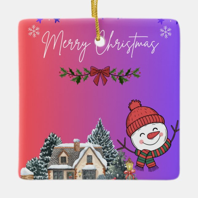 Frohe Weihnachten  Keramikornament (Vorderseite)